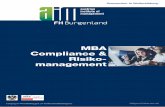 MBA Compliance & Risiko- management - aim.ac.at · systemen und Risiko Management Prozessen, wird die praktische Anwendung von Risikomanagement vermittelt: Beginnend bei der Risikoidentifikation,