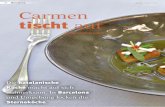46 Barcelona magazin 9 / 2014 Carmen tischt auf · die Köchin Riesengarnelen in Tomaten-Erdbeer-Jus, Gambas auf „Meerestoast“ und Papagei˜ sch-Filets garniert mit vio- lettem