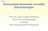 Autosomal dominant vererbte Erkrankungen - Paneldiagnostik€¦ · Autosomal dominant vererbte Erkrankungen Prof. Dr. med. Jürgen Kohlhase Praxis für Humangenetik Freiburg
