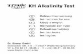 Biener GA KH Alkalinity Test - tropic-marin.com · 3.) Anschließend gibt man tropfenweise Alkalinität-Testreagenz zu (nach jedem Tropfen Küvette schütteln), bis die Farbe der