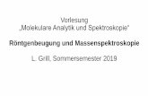 Vorlesung „Molekulare Analytik und Spektroskopie“ · Vorlesung „Molekulare Analytik und Spektroskopie“ Röntgenbeugung und Massenspektroskopie L. Grill, Sommersemester 2019