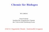 Chemie für Biologen - duepublico.uni-duisburg-essen.de · Chemie für Biologen WS 2005/6 Arne Lützen Institut für Organische Chemie der Universität Duisburg-Essen (Teil 12: Organische