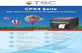 Farbetikettendrucker CPX4 SERIE · • Ethernet (Ethernet 1000BASE-T / 100BASE-TX / 10BASE-T) Leistung Eingang: AC 100-240V, 1,5A, 50-60Hz, 233W Eingang: AC 100V-240V 50/60Hz,1,4A,