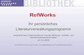 RefWorks - Willkommen an der Universität Duisburg-Essen · References Import aus, und folgende Einstellungen: Dezernat Digitale Bibliothek 15 K. von der Laden-Roosen Literaturzitate