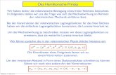 Das Hamiltonsche Prinzip - physik.fu-berlin.de · Das Hamiltonsche Prinzip Wir haben bisher die relativistische Bewegung eines freien Teilchens betrachtet. Im folgenden stellen wir