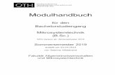 Modulhandbuch - oth-regensburg.de · Modulhandbuch für den Bachelorstudiengang Mikrosystemtechnik (B.Sc.) SPO-Version ab: Wintersemester 2018 Sommersemester 2019 erstellt am 03.04.2019