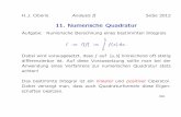 11. Numerische Quadratur - Universität Hamburg · Mit dieser Methode lassen sich auch gewisse Singularit aten im Integranden behandeln { auch ist die numerische Berechnung uneigentlicher