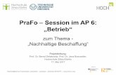 PraFo–Session im AP 6: „Betrieb“ - hochn.uni-hamburg.de · • Ca. 50 % zentraler Einkauf (seit 3 Jahren ausgebaut) mit dezentralen Serviceteams, ca. 50 % dezentraler Einkauf