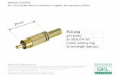RCA plug gold plated for cable Ø 4 mm 2 black marking ...static.bkl-electronic.de/pdf/datasheet/0101002-R.pdf · Artikel-Nr.: 0101002/R Bez.: Cinch-Stecker, Metall, mit Knickschutz,