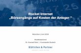 „Börsengänge auf Kosten der Anleger - blaettchen.de · Konzept für das Erreichen der Gewinnzone nicht erkennbar Typischer Emittent aus dem Portfolio von Rocket Internet mit der