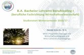 B.A. Bachelor Lehramt Berufskolleg I - wisotest9.uni-koeln.de · WiSo-Studienberatungszentrum Meister-Ekkehart-Straße 1  (Souterrain) wiso-beratung@uni-koeln.de 50937 Köln