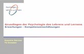 Grundlagen der Psychologie des Lehrens und Lernens · Albert Bandura, 1977 –Sozial‐kognitive Lerntheorie Überzeugung das zur Erlangung eines ...