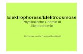 Elektrophorese/Elektroosmose - userpage.fu-berlin.delap/Elektrophorese.pdf · Überblick • Begriffserklärung • Elektrophorese – Das elektrische Feld – Die elektrische Feldstärke