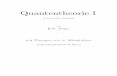 Quantentheorie I - itp.uni-hannover.de · Einleitung Die Quantentheorie oder Quantenmechanik wurde in diesem Jahrhun-dert auf Grund physikalischer Beobachtungen entwickelt, die zun¨achst