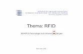 Mit RFID-Technologie zum Internet der Dinge - [] zum ...ubicomp/projekte/master05-06/... · RFID-Technik Radio FrequencyIdentification-Siliziumchip zur Speicherung von Daten-Kontaktlose