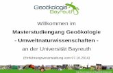 Willkommen im -  · PDF file  Umweltphysik Biogeochemie Landschaftsökologie 3 Programme in Bayreuth