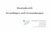 Raumakustik Grundlagen und Anwendungen - lak-nds.net · 4 „Akustik“ Bioakustik Hörakustik Psycho-akustik Kommuni-kations-akustik Musikalische Akustik Lärmbe-kämpfung Elektro-akustik