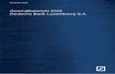 Geschäftsbericht 2016 Deutsche Bank Luxembourg S.A. · Deutsche Bank Luxembourg S.A. Geschäftsbericht 2016 Deutsche Bank Luxembourg S.A. ‒ Die Deutsche Bank Luxembourg S.A. wurde