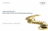 Aktiendividende – Eine neue Form der Dividendenzahlung · Aktiendividende – Eine neue Form der Dividendenzahlung. Frankfurt am Main, 24. Februar 2017