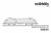 Modell der Baureihe 182 39835 - static.maerklin.de · 2 Informationen zum Vorbild: Die ursprünglich für die Österreichischen Bundes-bahnen (ÖBB) von der Siemens Krauss-Maffei