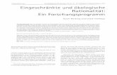Eingeschränkte und ökologische Rationalität: Ein ...library.mpib-berlin.mpg.de/ft/rh/RH_Eingeschraenkte_2001.pdf · und ökologisch intelligenten Entscheidungsstrategien entwickelt
