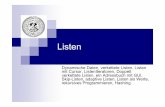 Listen - Philipps-Universität Marburggumm/Lehre/SS07... · Listen Dynamische Daten, verkettete Listen, Listen mit Cursor, ListenIteratoren, Doppelt verkettete Listen, ein Adressbuch
