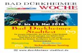 9. bis 13. Mai 2018 Titelseite “Bad Dürkheimer Stadtfest ... · BADDÜRKHEIMER WOCHE AmtsblattderStadtBadDürkheim 43. Jahrgang Mittwoch, 9. Mai 2018 Nr. 19 / 19. Woche Titelseite