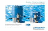 Ospa-Filteranlagen · wenigerWohlfühlwasser der Extraklasse Haut- und augenfreundlich Energieeffizienter, wirtschaftlicher Betrieb Ospa-Filteranlagen Für private Schwimmbäder