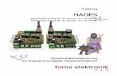 HADES - Schattenbahnhofsteuerung für analoge und digitale ... · tams elektronik! Deutsch HADES 2. Sicherheitshinweise Beachten Sie: Die Module enthalten integrierte Schaltkreise