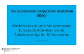 Das Gemeinsame Europäischen Asylsystem (GEAS) · Das Gemeinsame Europäischen Asylsystem (GEAS) Überblick über das geltende Gemeinsame Europäische Asylsystem und die Reformvorschläge