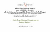 -Erste Projekte zur Umsetzung in Baden-Baden · -Erste Projekte zur Umsetzung in Baden-Baden - Abschlussveranstaltung zum LEADER–Projekt „Entwicklungskonzept für brachfallende