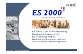 ES office –die Branchenlösung Servicemanagement mit ES ... · ES office -Die Branchenlösung Vorstellung • 1991 gegründet • 36 Mitarbeiter • Funktionale Organisation •