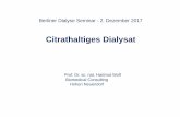 Wolf Citrathaltiges Dialysat - berliner-dialyseseminar.de · Die Citrationen werden im KREBS-Zyklus zu Bicarbonationen verstoffwechselt Stoffwechsel des CIT-Ca2+ – Komplexes . Ionisiertes