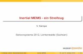 Inertial MEMS - ein Streifzug - leibniz- · PDF fileInertial MEMS - ein Streifzug V. Kempe Sensorsysteme 2012, Lichtenwalde (Sachsen) V. Kempe (ehem. SensorDynamics AG) Inertial MEMS