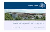 Masterstudiengang Finance & Accounting (F & A) · Masterstudiengang Finance & Accounting I Prof. Dr. Thomas Egner I 11.10.2017 S. 1 Masterstudiengang Finance & Accounting (F & A)