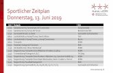 Sportlicher Zeitplan Donnerstag, 13. Juni 2019 · Fahnenempfang: Das OK aus Biel 2013 übergibt die Fahne an Aarau 2019