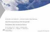 Abschlussworkshop CFK-Rumpf NG Simulation des - dlr.de · Modellierung der Schlagschädigung (MCODAC und ABAQUS) Bestimmung der Restfestigkeit unter Druckbelastung (Restfestigkeitskriterium)