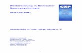 Weiterbildung in Klinischer - GNP · PDF file1 Weiterbildung in Klinischer Neuropsychologie ab 01.08.2007 Gesellschaft für Neuropsychologie e. V. GESCHÄFTSSTELLE Postfach 11 05 •