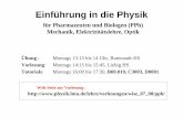 Einführung in die Physik - LMU München · PDF fileDefinition des Impulses als „Bewegungszustand“ (Newton) Exakte Formulierung des 2. Newtonsche Axiom (Aktionsprinzip) Ursache