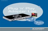 Plug ’n’ Play Adapter List. - blaupunkt.com · postojeće električne instalacije. Zbog domišljate izvedbe, ugradnja je jednostav-na, te Vam neće oduzeti više od pola sata
