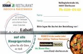 wir bedanken 30% - KHAN JI Restaurant Oberhausen · KHAN JI ist das zweite Lokal Ihres Lieblings 'Shalimar Restaurant' Mellinghoferstraße 232, 46047 Oberhausen Inh. Rizwan Khan :