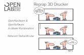 OpenHardware & OpenSoftware in idealer Kombination ... · Reprap 3D Drucker OpenHardware & OpenSoftware in idealer Kombination Abgrenzung 3D Druck allgemein / Reprap Bestandteile