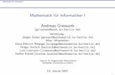 Mathematik für Informatiker I - informatik.hu-berlin.dekossahl/Uni/Ma1/Vorlesung/mathinf1.pdf · Mathematik f¨ur Informatiker I Literaturhinweise II Guerino Mazzola, G´erard Milmeister,