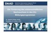 Die Förderung des wissenschaftlichen Nachwuchses in den EU ... · Die Förderung des wissenschaftlichen Nachwuchses in den EU-Bildungsprogrammen Dr. Siegbert Wuttig, DAAD Straßburg,