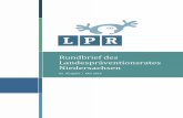 Rundbrief des Landespräventionsrates Niedersachsen · prävention“ des Landespräventionsrates (LPR) in Wilhelmshaven statt. Ziel der Veranstaltung war es, die Vernetzung und den