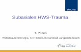 Subaxiales HWS-Trauma - dgnc.de · Klassifikationen • White, Southwick, Panjabi, 1970 – Score zur zervikalen traumatischen Instabilität • Tanslation> 3.5mm, rotation > 11 °,