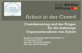 Crowdsourcing und die Folgen für die bisherige ... · Crowdsourcing und die Folgen für die bisherige Organisationsform von Arbeit Konferenz: Zukunftsprojekt Arbeitswelt 4.0 19.
