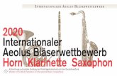 2020 Internationaler Aeolus Bläserwettbewerb Horn ... · Daniel Gauthier Saxophon Daniel Gauthier, geboren bei Montreal (Kanada), erhielt 1997 die erste Professur für klassisches