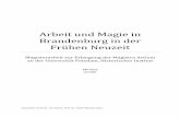 Arbeit und Magie in Brandenburg in der Frühen Neuzeit · 5 1. Einleitung Diese Untersuchung widmet sich dem Zusammenhang von Arbeit und Magie in der ländlichen Gesellschaft in Brandenburg