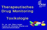 Universitätsklinikum Drug Monitoring Toxikologie,Langer.pdf · PDF fileUKM Universitätsklinikum Münster Therapeutisches Drug Monitoring(TDM) / Toxikologie Bekannte Medikamente